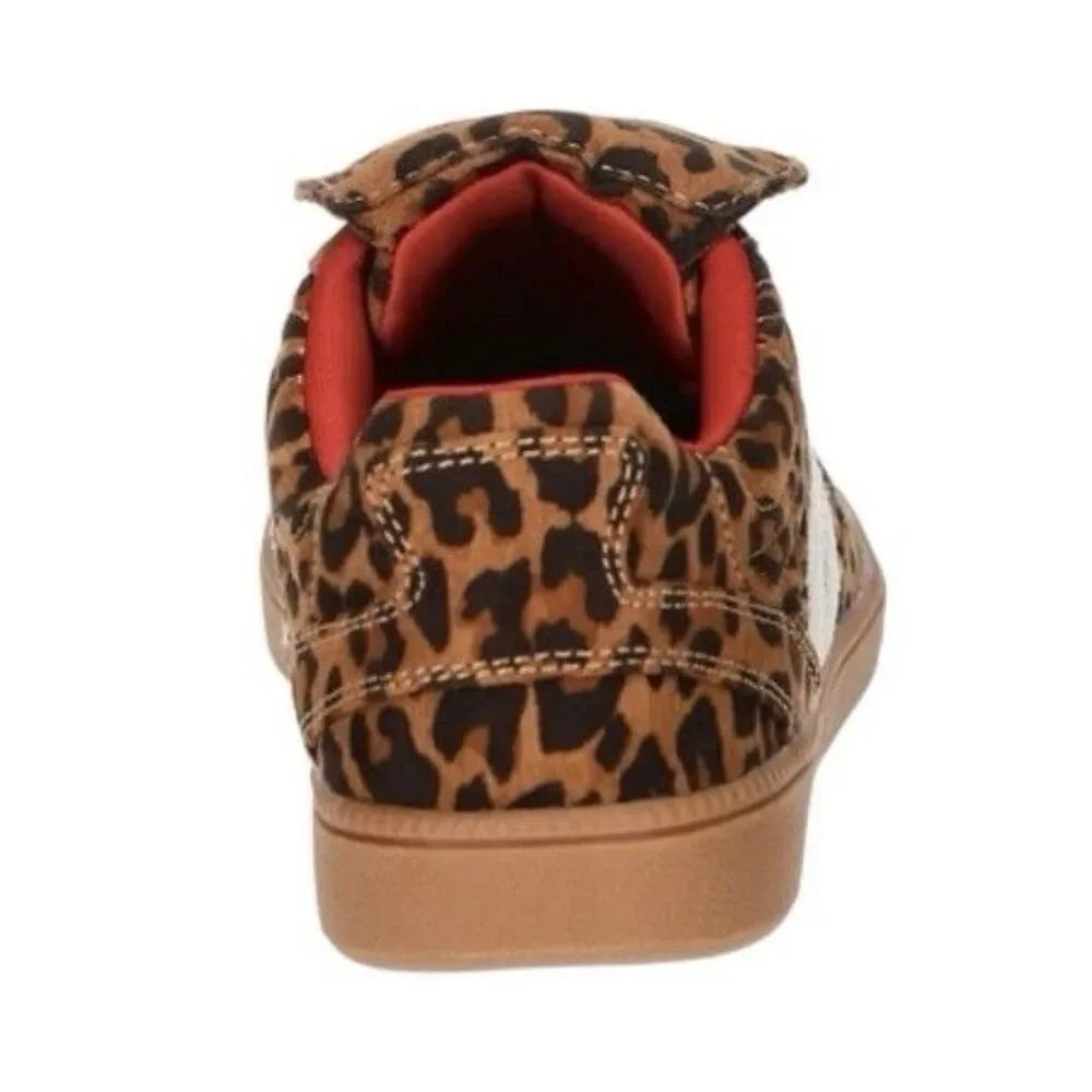 Madden NYC Girl’s NEW Fold Over Sneakers Leopard Print Lace Up Shoes Casual Sz 6